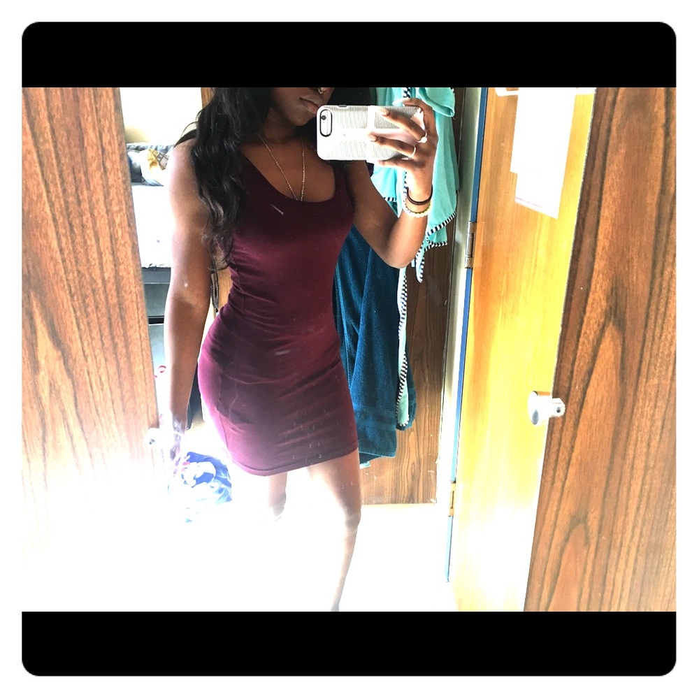 Burgundy Bodycon Tank Dress